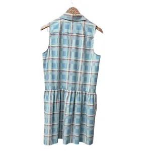 Tuckernuck Westport Trellis Sleeveless Hayes Shirt Dress Mini Blue Large L thumbnail 6