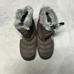 The North Face Thermoball Faux Fur Quilted Brown Pull On Winter Boots Size 10 thumbnail 2