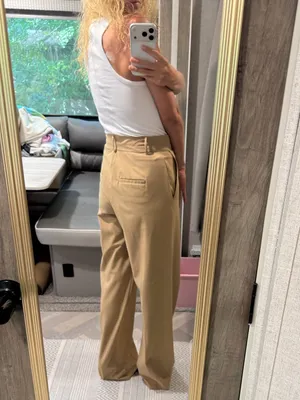 Marella High-Rise Wide-Leg‎ Women's Pants in Camel Size 4 thumbnail 3