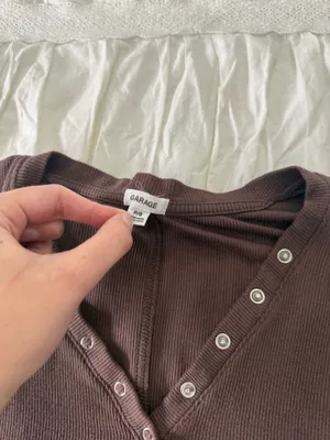 Garage Long Sleeve Top Crop Brown thumbnail 4