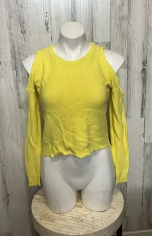Cotton On Cold Shoulder High-Low Knit Sweater Womens XS/TP Bright Yellow thumbnail 1
