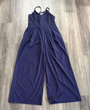 HALARA Navy Wide-Leg Spaghetti-Strap Jumpsuit thumbnail 1