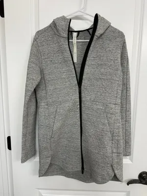 Lululemon Going Places Hooded Jacket Gray Womens 4 Spacer Full Zip Long thumbnail 3
