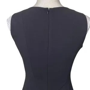Calvin Klein Split Neck Black Sheath Dress Women’s Size 2 LBD Classic Stretch thumbnail 7