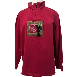 Breckenridge Sweatshirt Womens LG Red Embroidered Beaded VTG Cottagecore Camping thumbnail 4