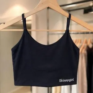 Navy Halter Crop Tank Top Cami Y2K Clean Girl M thumbnail 3