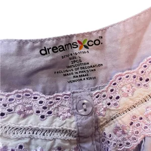 Dreams Co Purple Lavender Retro Embroidered Floral Kidcore Ruffle Lace Top thumbnail 4