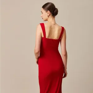 RIHOAS The Red Square Neck Ribbed Midi Dress S thumbnail 5