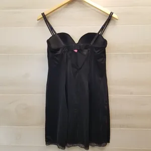 {6/M} Vintage Cosmopolitan Black Lace Trim Lingerie thumbnail 2