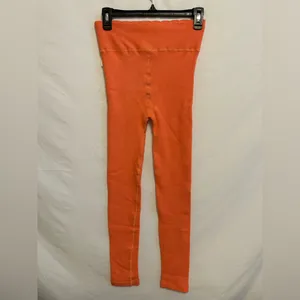 NWT Anthropologie Orange Ribbed Lettuce Trim Athletic‎ Legging Medium thumbnail 8