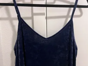 American Eagle Like new velvet valor navy blue jumpsuit thumbnail 3