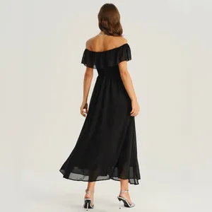 Rihoas Black Off The Shoulder A-Line Maxi Dress thumbnail 5