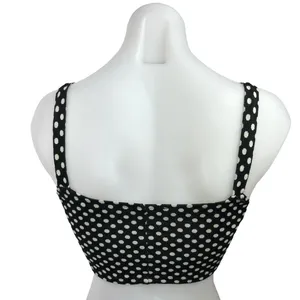 Zara Black White Square Neck Polka Dot Pullover Y2K Chic Crop Tank Top Size M thumbnail 2
