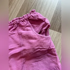 Free People Mirella Linen Blend Drawstring Shorts, Pink Plum, Size Medium thumbnail 3