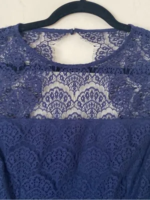 Navy Blue Lace Dress Women’s Size‎ 10 ~ Formal Party Dress ~ Wedding Guest thumbnail 3