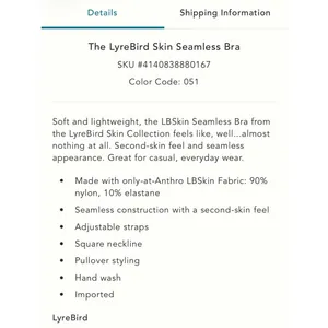 Anthropologie LyreBird Skin Seamless Bra thumbnail 4