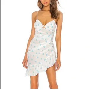 For Love‎ & Lemons Polka Dot Ruched Mini Dress Mesh Back Bodycon Size M thumbnail 2