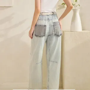 Oli & Hali Light Wash Patchwork Cropped Wide-Leg Jeans XL thumbnail 9
