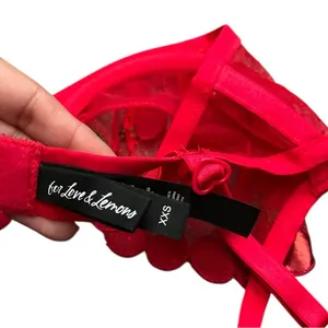 FOR LOVE & LEMONS Cerice Red Lace Cherry Lingerie Bra thumbnail 9