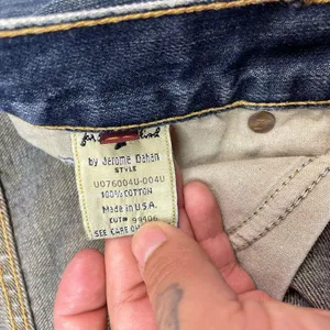 7 For All Mankind Y2K Lowrise Yellow Tan Mineral Wash Flare Jean thumbnail 4