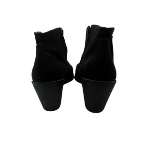 Soda Women 11 Black Suede Block Heel Side Zip Tassel Accent‎ Ankle Boots Western thumbnail 2