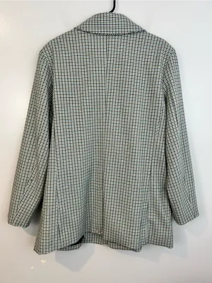 NWT A New Day Plaid White Blue Brown Oversized Preppy Blazer Jacket Size XXL thumbnail 8