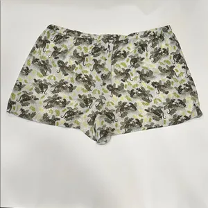 Lands End Matte Satin Pajama Set 2pc White Leopard 3X Long Sleeve Top Shorts thumbnail 11