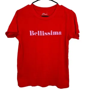 J‎ Crew Bellissima Beautiful Red Pink Cotton Lightweight 100% Cotton T Shirt thumbnail 1