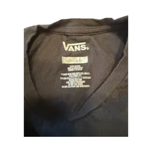 Vans Womens Black Cropped T-Shirt Small Embroidered Logo Cotton Tee Size M thumbnail 2