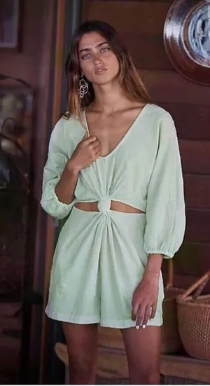 Free People Knotty But Nice Romper size S thumbnail 1