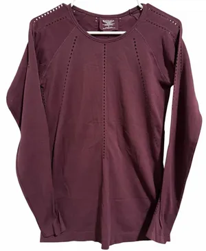 Athleta Foothill Seamless Long Sleeve Fitted Laser Cut Top Women's Size Small thumbnail 1