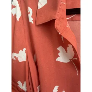 AVA & VIV Plus Size Orange Floral Dress Midi Belted‎ Pockets 1X thumbnail 8