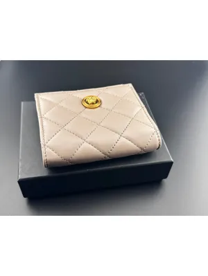 Versace Quilted Leather Wallet with Gold Medusa Button thumbnail 6
