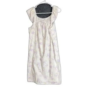 Vintage Womens Size Medium Floral Nightgown Robe Set Purple Lace Made in USA thumbnail 4