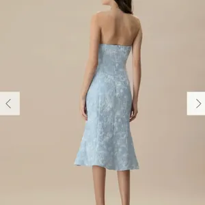 RIHOAS Previous Next Women's Blue Strapless Jacquard Midi Dress 3 thumbnail 5