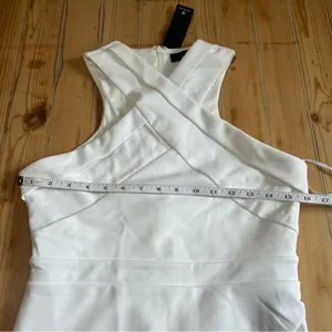 Lulus NWT Headed to Cocktail Hour White Halter Tulip Mini Dress thumbnail 9