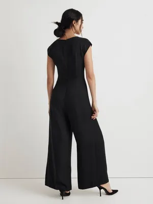 New Madewell Seamed Wide-Leg Jumpsuit in black size 14 thumbnail 2