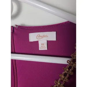 Vtg Candies Wm XXl Velvet Crop Top Magenta Purple Gold Lace V-Neck Romantic Y2K thumbnail 2