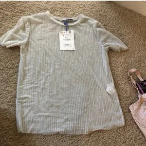 ZARA Silver striped sparkly sheer top never worn thumbnail 4