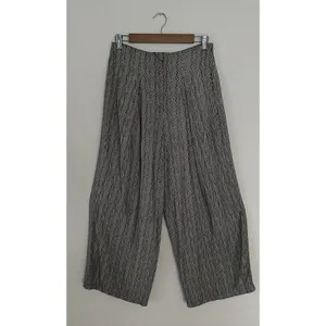 Valija wide-leg trousers, size 6, cream/black, viscose, geometric print. thumbnail 12