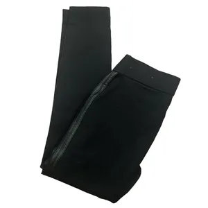Abercrombie Women Y2K Faux Leather Minimalist Leggings‎ S Black Tuxedo Stripe thumbnail 3