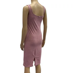 Hearts and Hips Pink White Striped Sleeveless Midi Tank Dress Juniors Large thumbnail 6