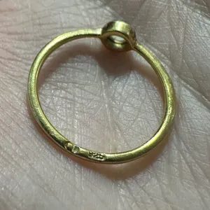 925‎ Sterling Silver Gold Plated Single Rhinestone Ring Size 5.5 Estimated thumbnail 4