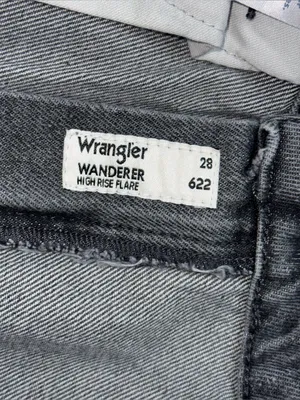 Wrangler Womens Heart Patch Wanderer Flare Jeans High Rise Black 28 x 34 Western thumbnail 8