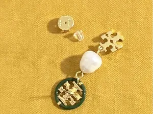 Tory Burch Roxanne Pearl & Logo Drop Earrings New thumbnail 3