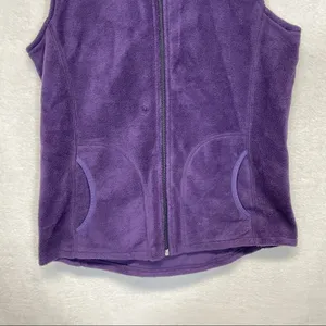 Woolrich Purple Sleeveless Full Zip Fleece Jacket Vest Size S‎ thumbnail 3