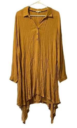 Mystree‎ Anthropologie Tunic Shark Hem Dress Size Large Boho Peasant Cottagecore thumbnail 1