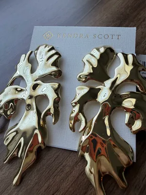Kendra Scott Earrings Gold Savannah Statement Drop thumbnail 2