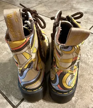 Dr. Martens Jadon Retro Ray Kemble Canvas Platform 8-Eye Boots thumbnail 6