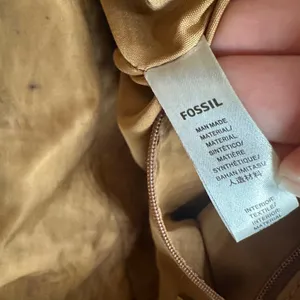 Fossil Rachel Satchel Bag Taupe Heart Print Pebbled Leather Brown Trim Handbag thumbnail 9